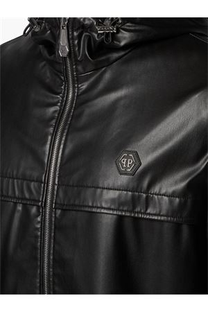 Black eco leather Windbreaker PHILIPP PLEIN | FADCMRB2522PTE003N02